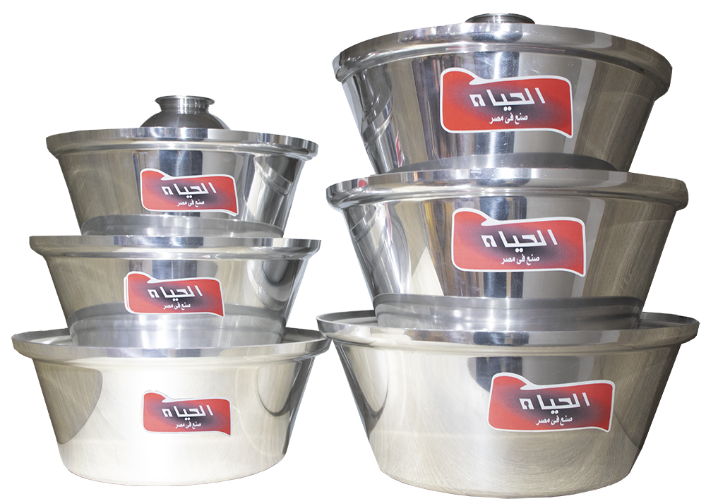 طقم حلل الومنيوم شاورما الحياة عبود، 12 قطعة