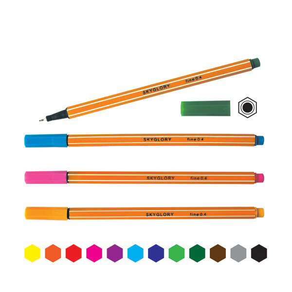 SkyGlory Rollerball pen, Fine pen, 4 mm, Multi colors, SG 854