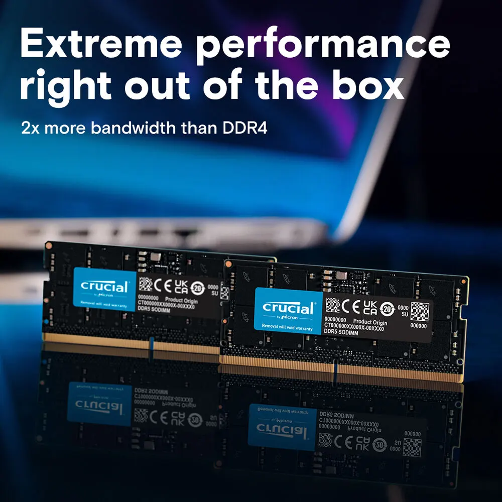 RAM Crucial 16GB DDR5, Speed 5600 MT-s , Black, CT16G56C46S5