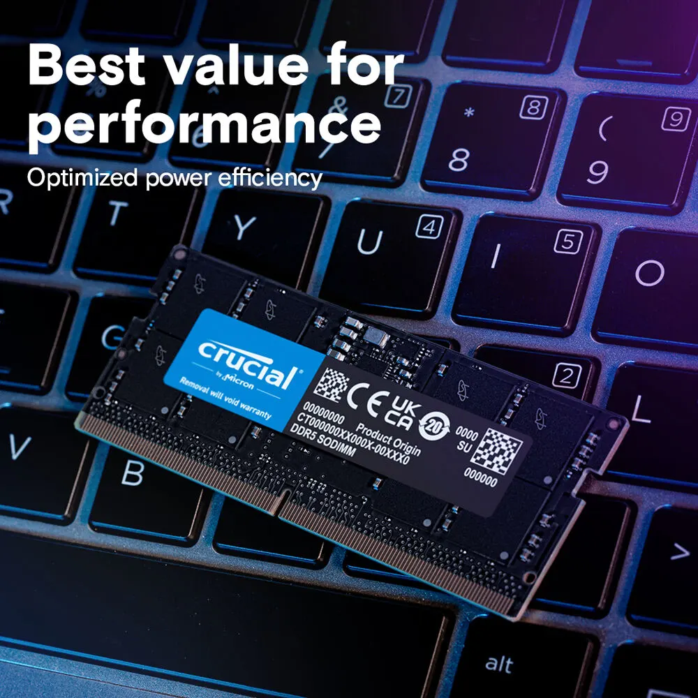 RAM Crucial 16GB DDR5, Speed 5600 MT-s , Black, CT16G56C46S5