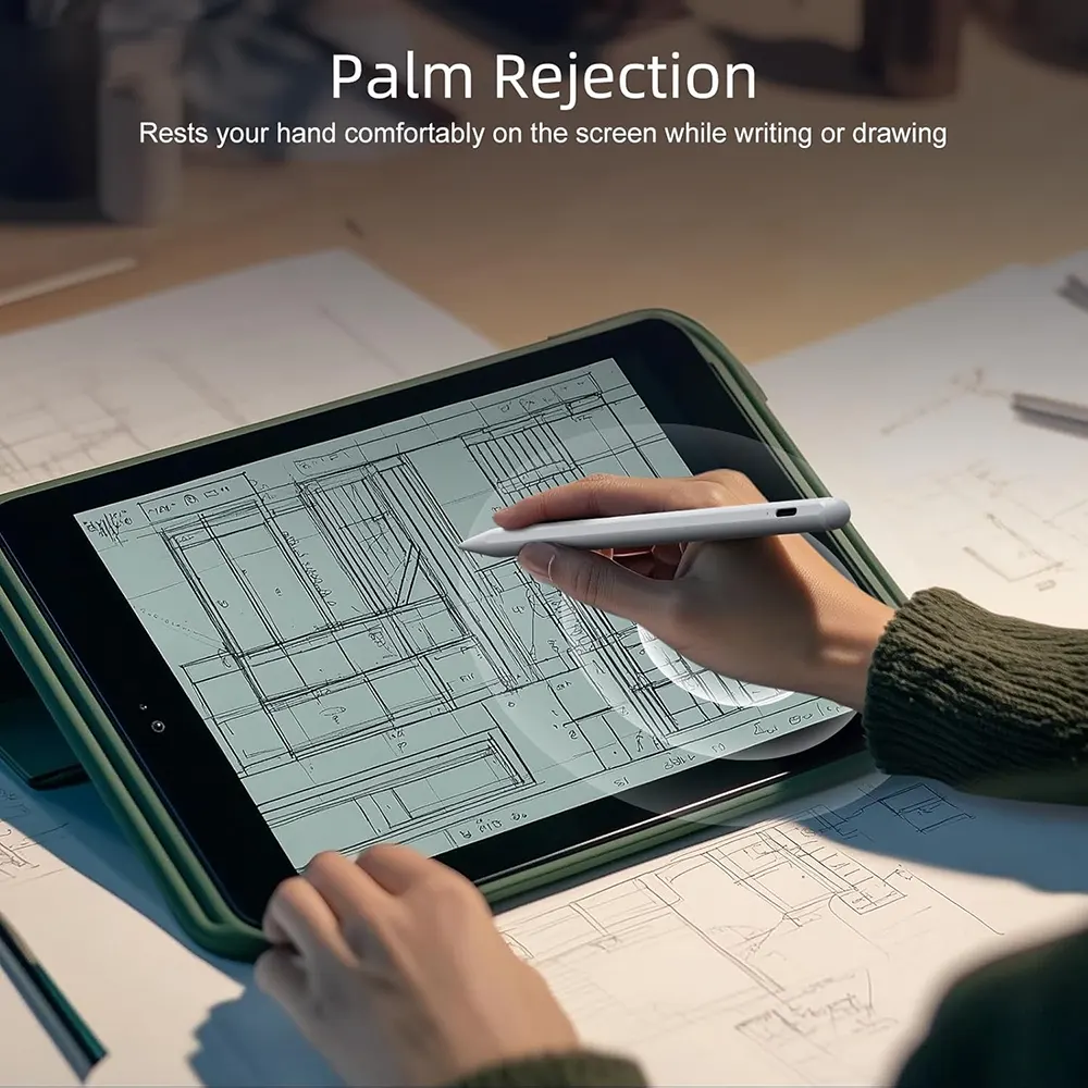 قلم موماكس اكتيف ستايلس، رابط واحد، قابل لإعادة الشحن، 2 في 1، iOS - Android، أبيض، TP3W