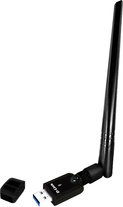 محول واي فاي USB دي لينك AC1300 ، ثنائي النطاق، USB 2.0، أسود، DWA-185