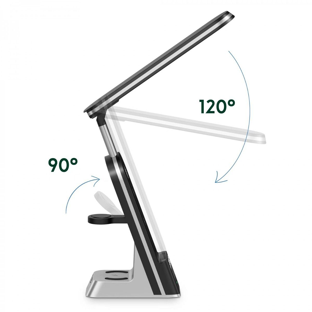 7-in-1 Dual Coil Max Wireless Charger, 15W, LED Flashlight, Black, H33