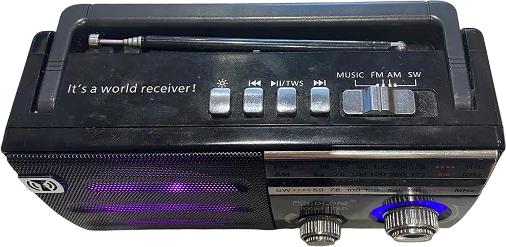 Golon Portable FM\AM\SW Radio, Rechargeable Battery, RGB light, multi-Color, RX-M55D-M77D