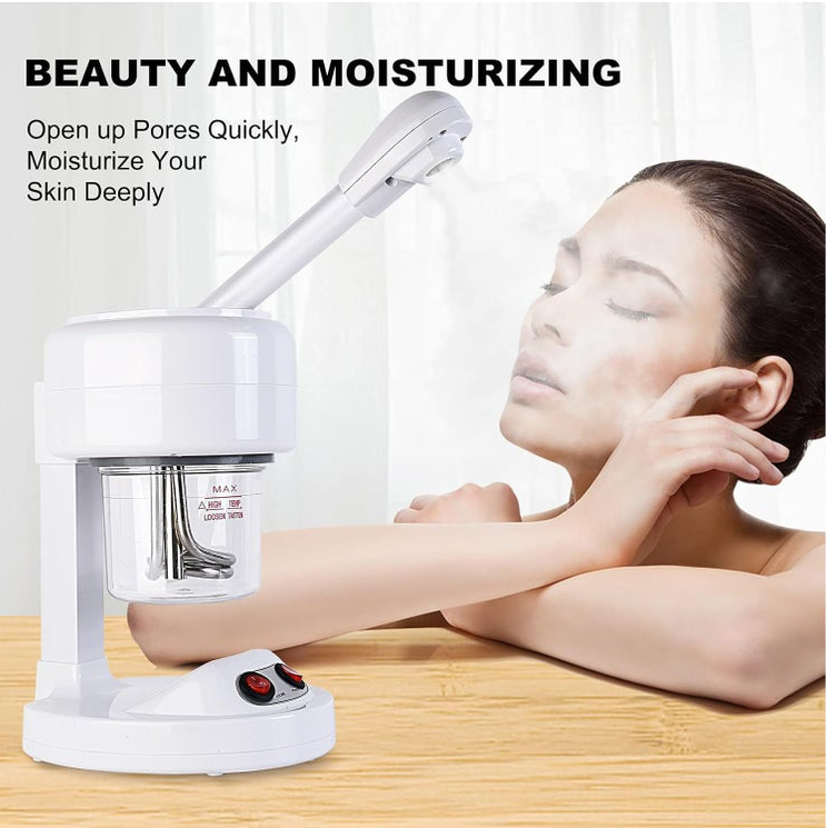 Home Gold Skin Care Steamer, 360 Degree Rotating Sprayer, White, HG-606