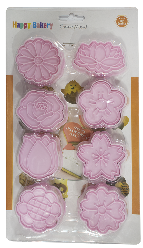 بصامة عجين الفهد ، اشكال ورود ، مكونة من 8 قطع ، مستورد