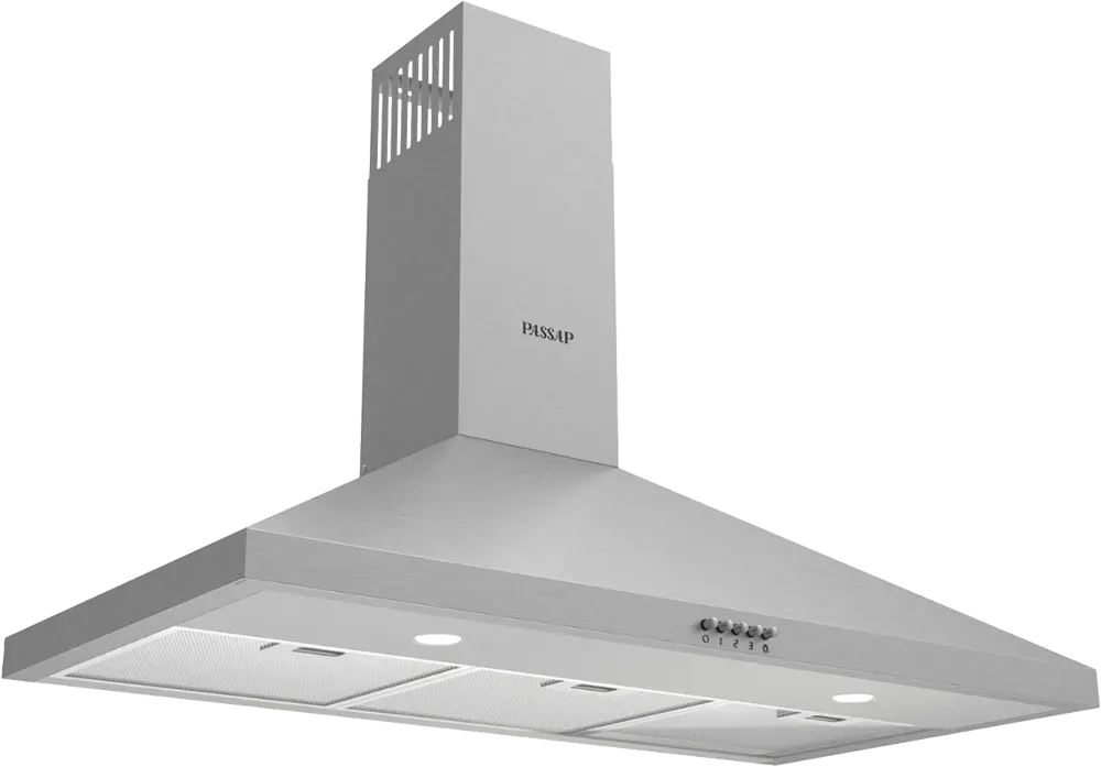 Built-in Pyramid Hood Passap, 90cm  3 Speeds, 3 Filters, Stainless Steel, Silver, D004-90-IX