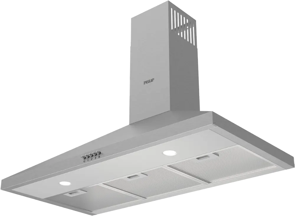 Built-in Pyramid Hood Passap, 90cm  3 Speeds, 3 Filters, Stainless Steel, Silver, D004-90-IX