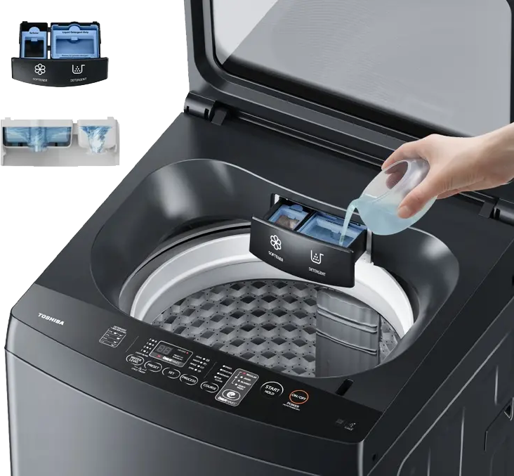 Toshiba Top Loading Automatic Washing Machine, 13 kg, Inverter, Digital Screen, Hydraulic Door, Silver, AW-DUK1300KUPEG (SK) (Miraco Warranty)