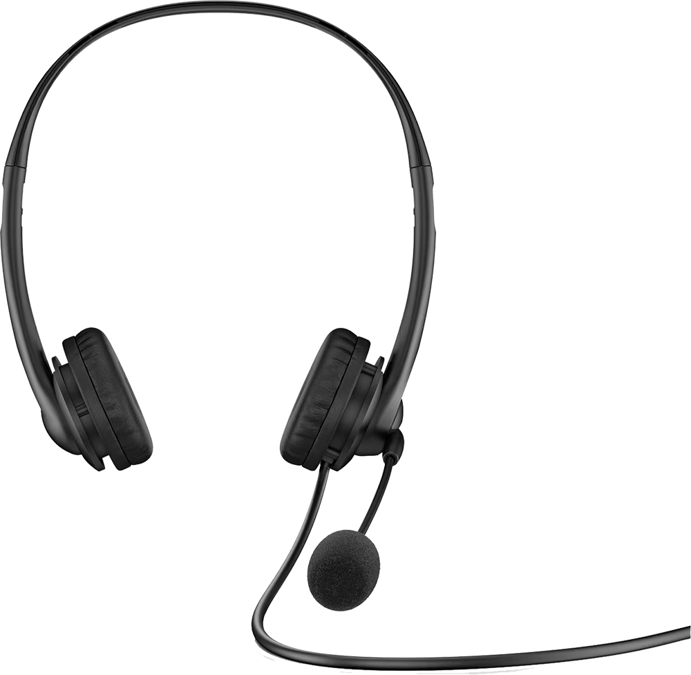 HP G2 Wired Headset, Stereo Sound, USB Connector, Built-in Microphone with Noise Cancellation, Black, HP23H - 428H5AA#ABB