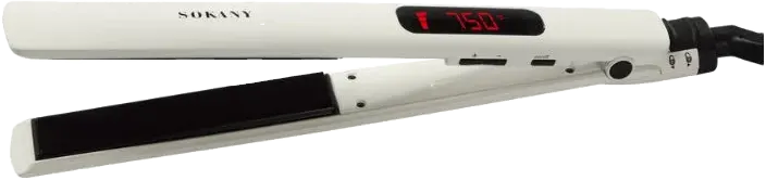 مكواة شعر سوكاني ، سيراميك ، شاشة رقمية، 235 درجة، أبيض، موديل HS-950A