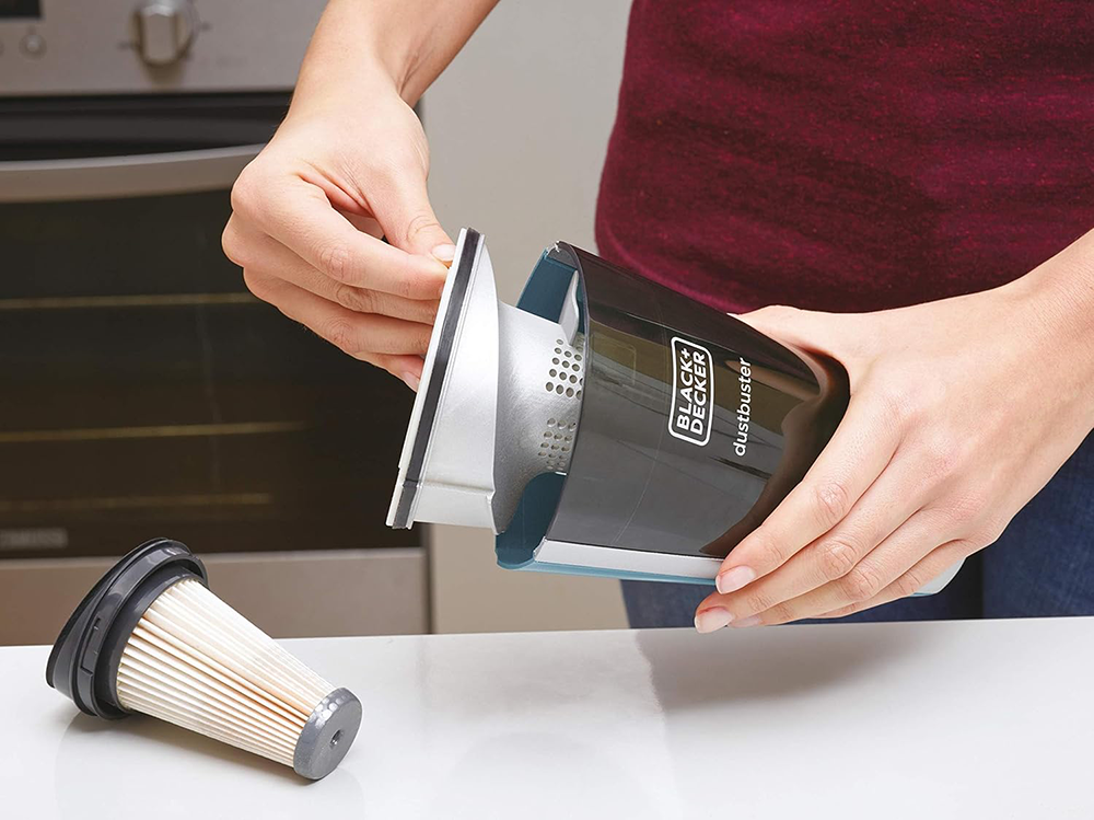 Black & Decker 2-in-1 Cordless Handheld Vacuum Cleaner, 14.4V Battery, 28.8W, 500ml Canister, Lightweight, Black, SVA420B