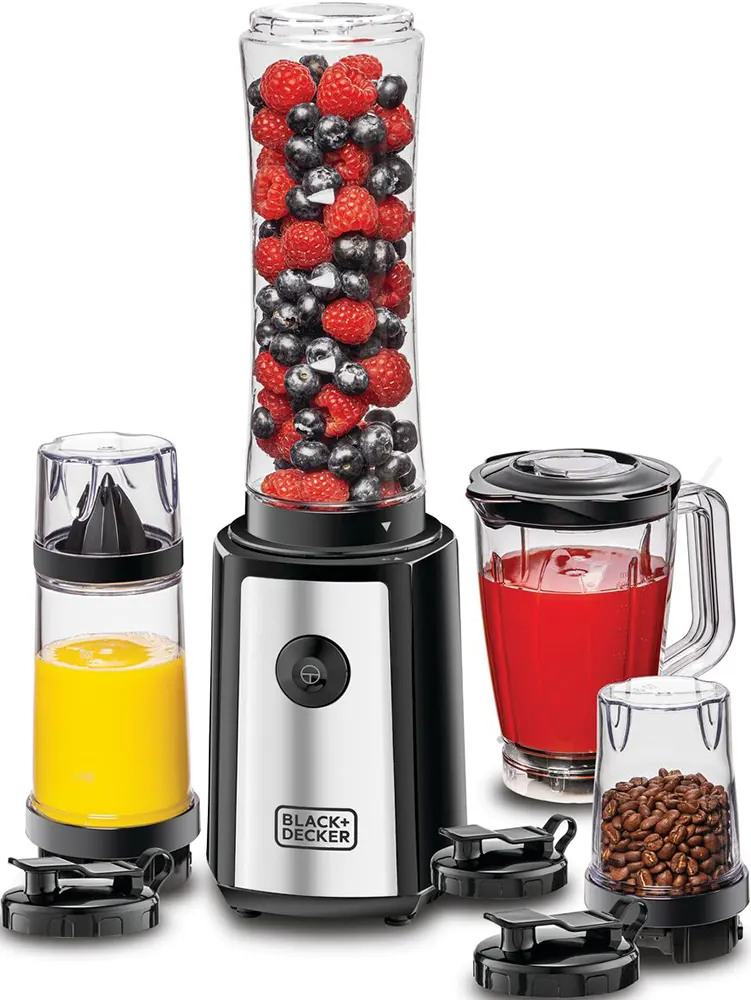 Electric Blender Black & Decker Smoothie 300W, 550ml, 4x1 , Black, SBX300BCG