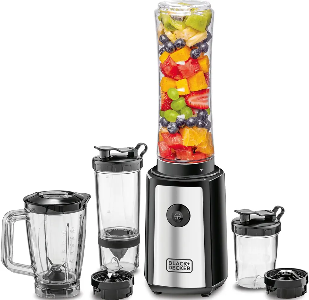 Electric Blender Black & Decker Smoothie 300W, 550ml, 4x1 , Black, SBX300BCG