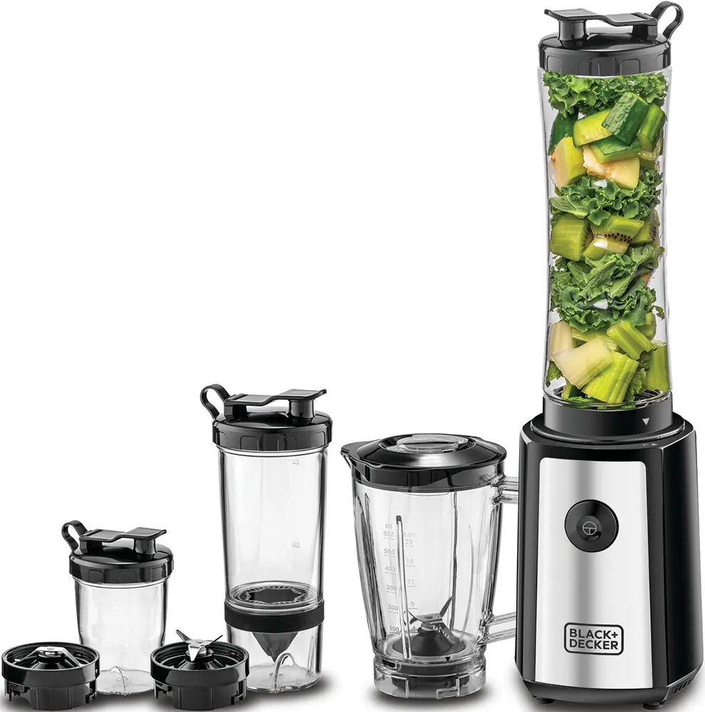 Electric Blender Black & Decker Smoothie 300W, 550ml, 4x1 , Black, SBX300BCG