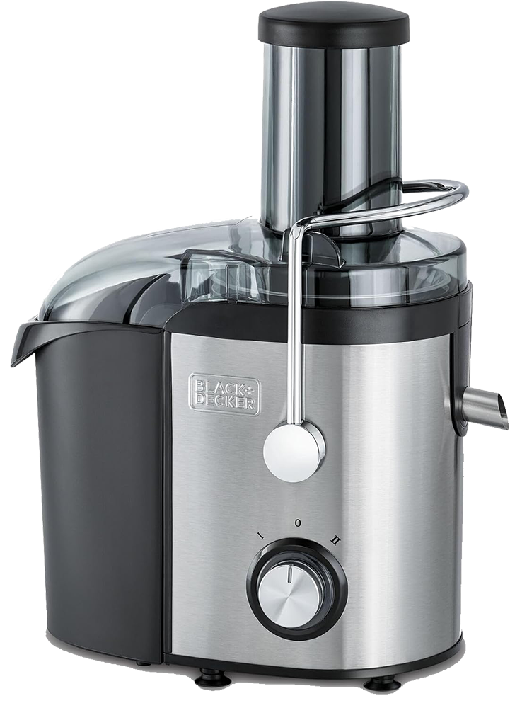 Black and Decker Juice Extractor , 800 Watts , 2 Speeds , Stainless Steel x Black , JE800 , (With Ansia Warranty)