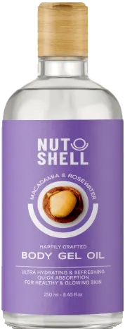 Nut shell Macadamia & Rosewater Body Gel Oil, 250ML.