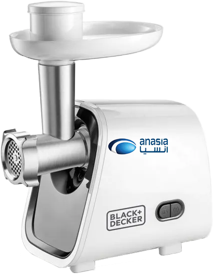 Black & Decker Meat Grinder, 1500 Watt, Stainless Steel, White, FM1500 (Anasia Warranty)