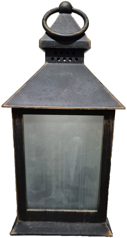 فانوس رمضان معدني سيريا، حجم صغير، شفاف، لون رمادي، موديل 073-20