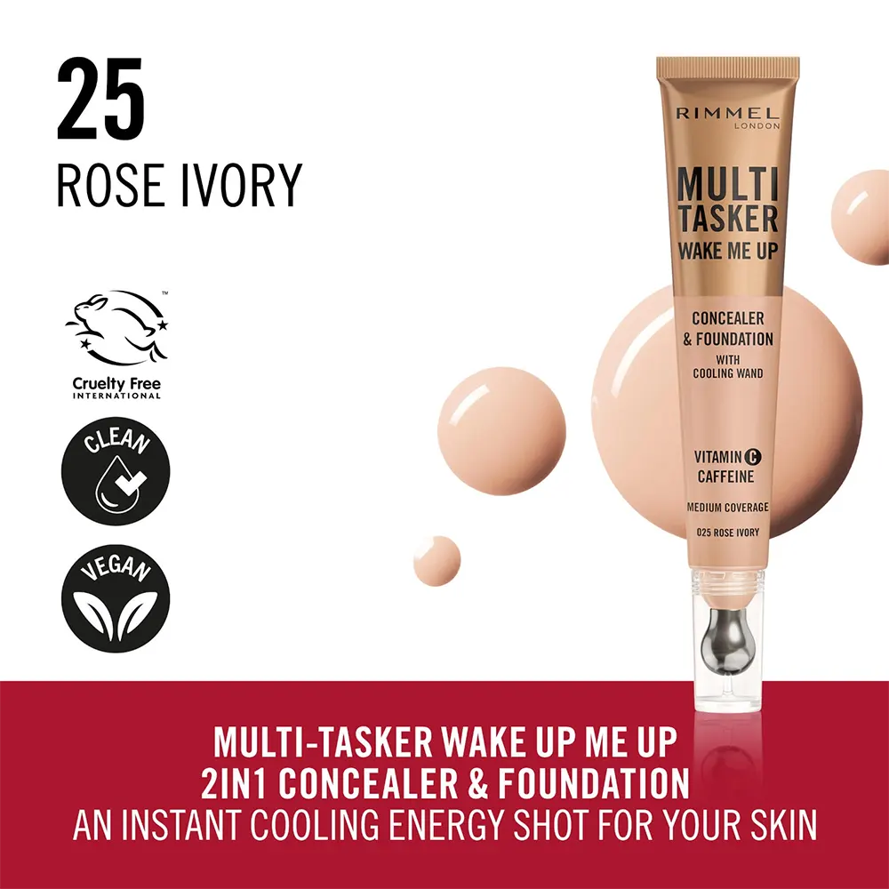 Rimmel Multi Tasker Concealer & Foundation, 025 Rose Ivory