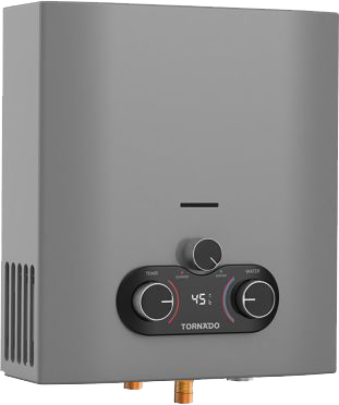سخان مياه غاز تورنيدو، 6 لتر، غاز طبيعي، بدون مدخنة، شاشة ديجيتال، سيلفر، GHE-MP6SN-S