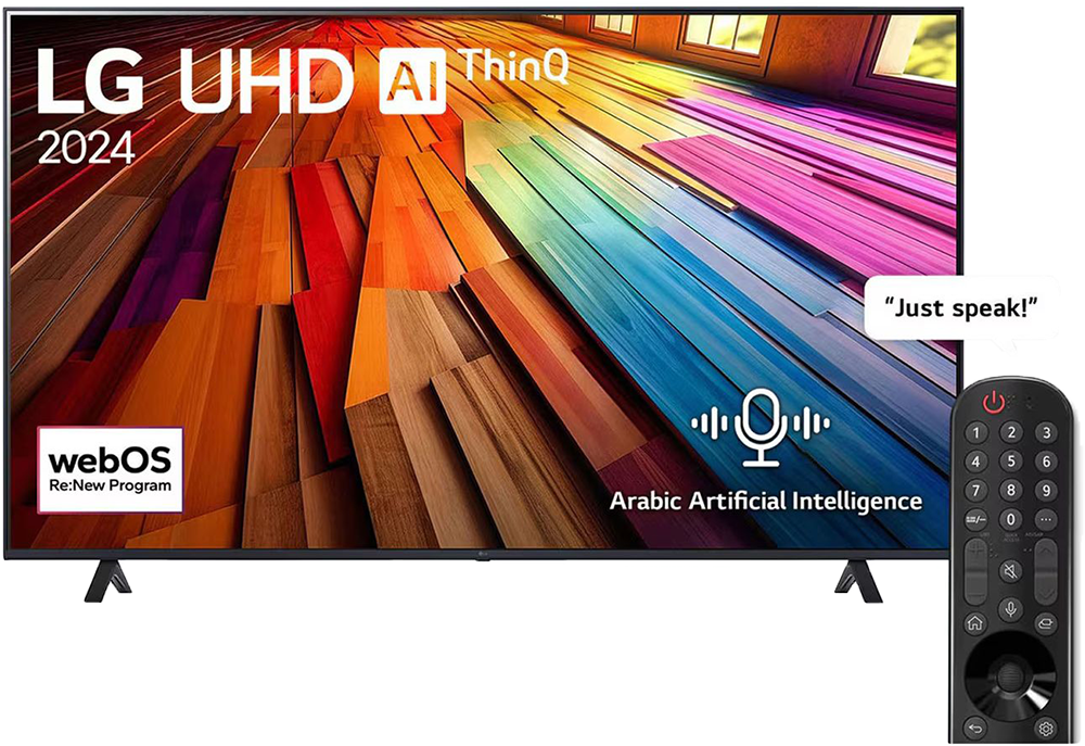 LG Smart TV, 70 inch, LED, UHD Picture, 4K Resolution, Wi-Fi, Bluetooth, Built-in Receiver, Black, 70UT80006LA