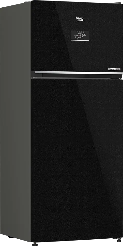 Beko No Frost Refrigerator, 420 Liters, 2 Doors, Digital Screen, Inverter, Black, Model: RDNE420K02DXITEGB