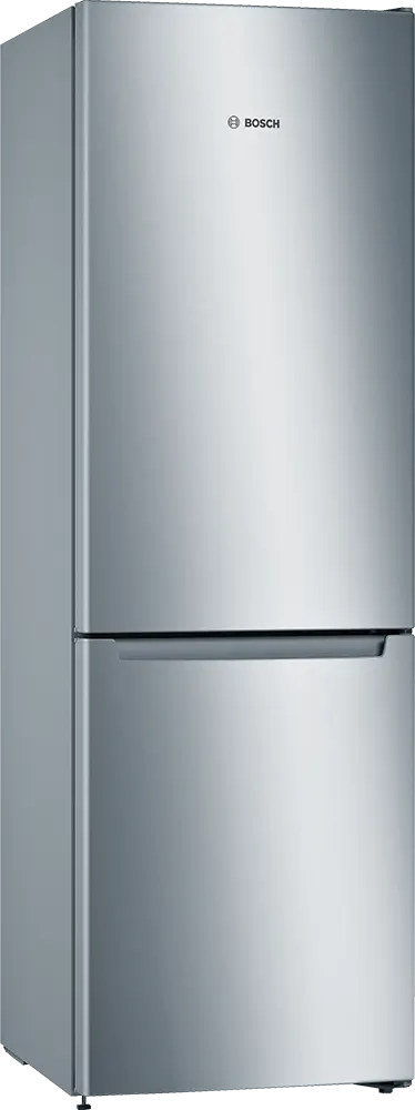 Bosch Combi No Frost Refrigerator, 302 Liters, Bottom Freezer, Ionic Silver, Model KGN36NL30U