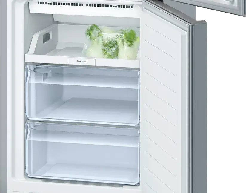Bosch Combi No Frost Refrigerator, 302 Liters, Bottom Freezer, Ionic Silver, Model KGN36NL30U