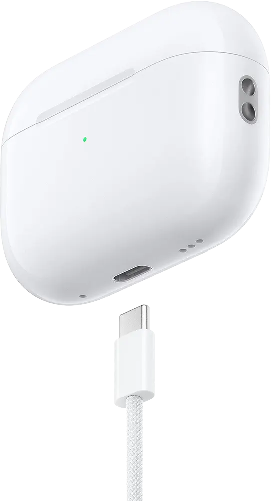 سماعات ابل ايربودز برو الجيل الثاني، بلوتوث 5.3، تحكم باللمس، مقاومة للماء، عازل للضوضاء، ابيض، A3047 A3048 A2968