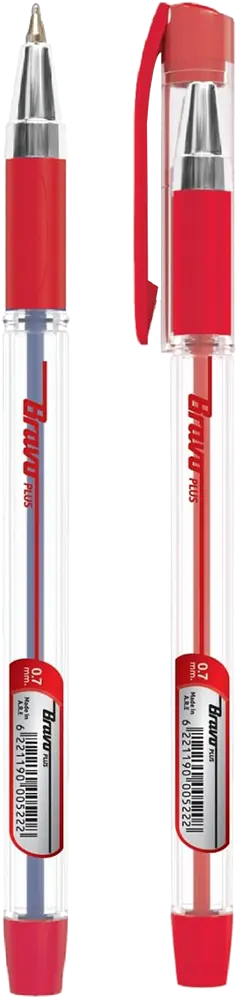 Bravo Plus Ballpoint Pen, 0.7 mm, Red