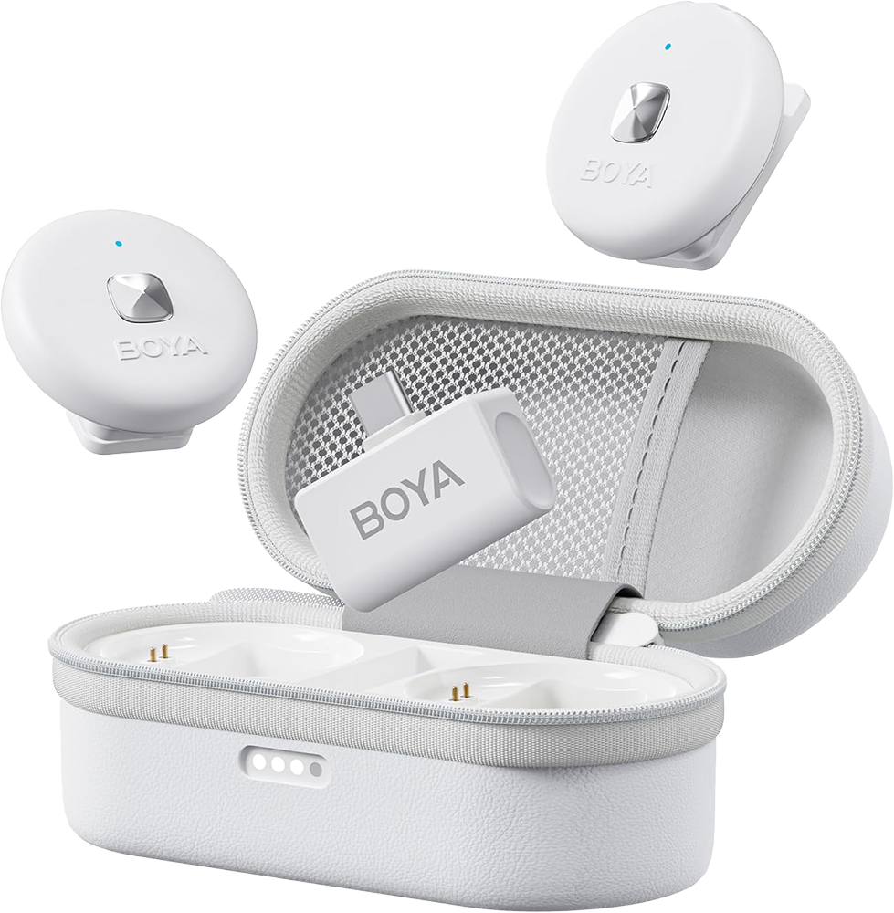 BOYA Omic-U Dual-Channel 2.4GHz Type-C Wireless Microphone, White