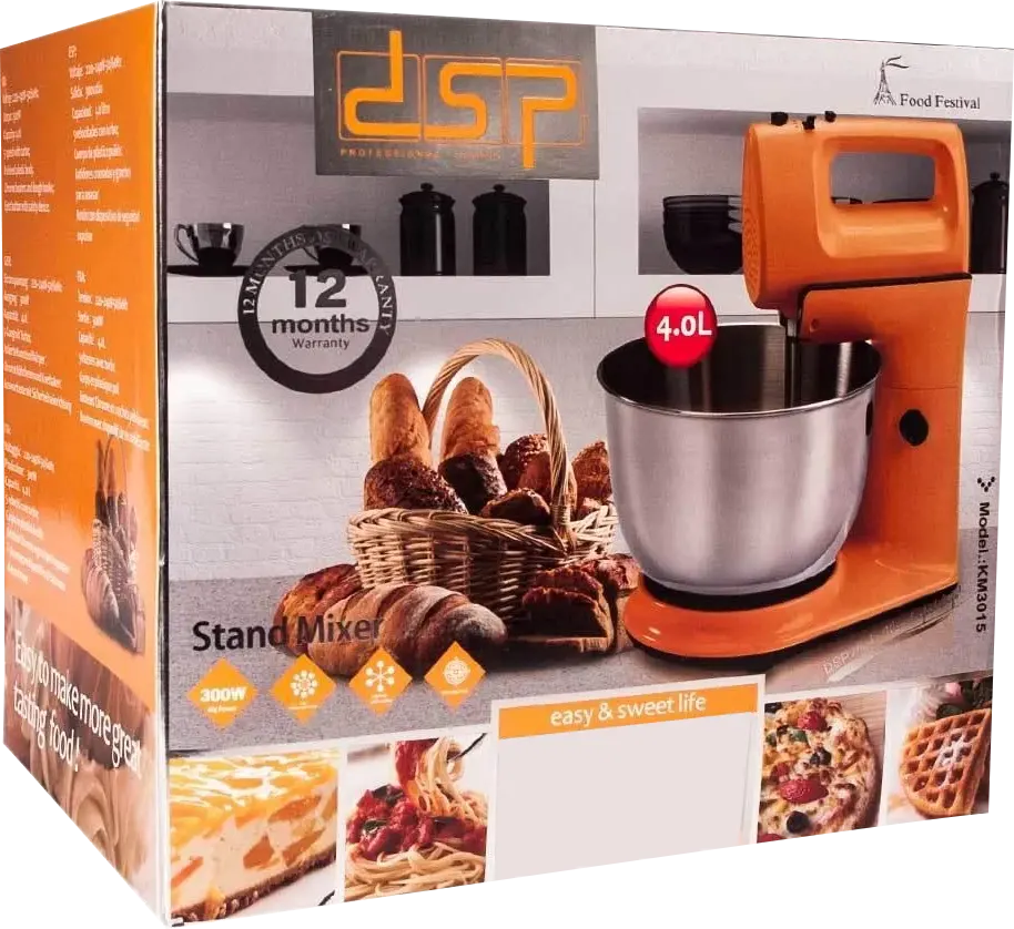 Stand Mixer DSP 300W , 4L Bowl, Orange, Model KM3015