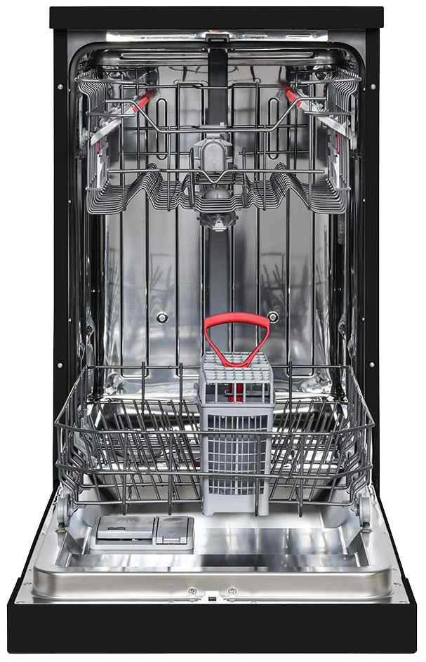 غسالة أطباق شارب ، 45 سم ، 10 فرد ، 6 برامج، شاشة ديجيتال ، أسود ، QW-V610-BK