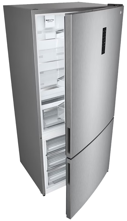 LG Combi No Frost Refrigerator, 588 Liters, 2 Doors, Inverter, Digital Screen, Silver, GTF569PVAM