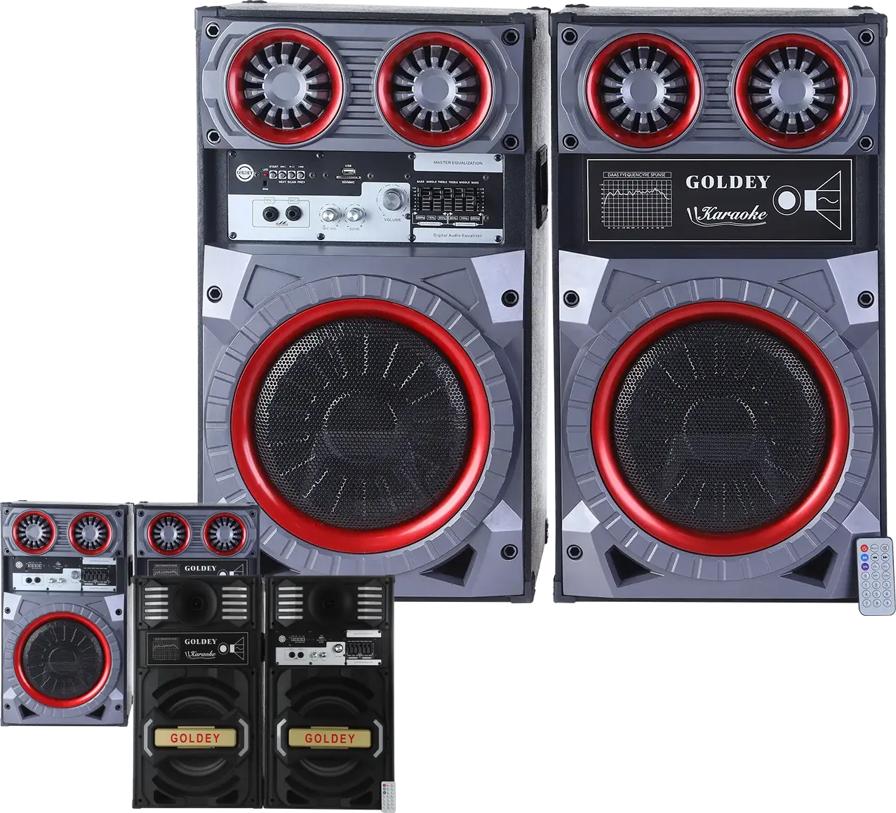 سماعات صب ووفر جولدي، بلوتوث، 2 قطعة، منفذ USB\ SD، ألوان متعددة، RGP-(101-102-103-104)