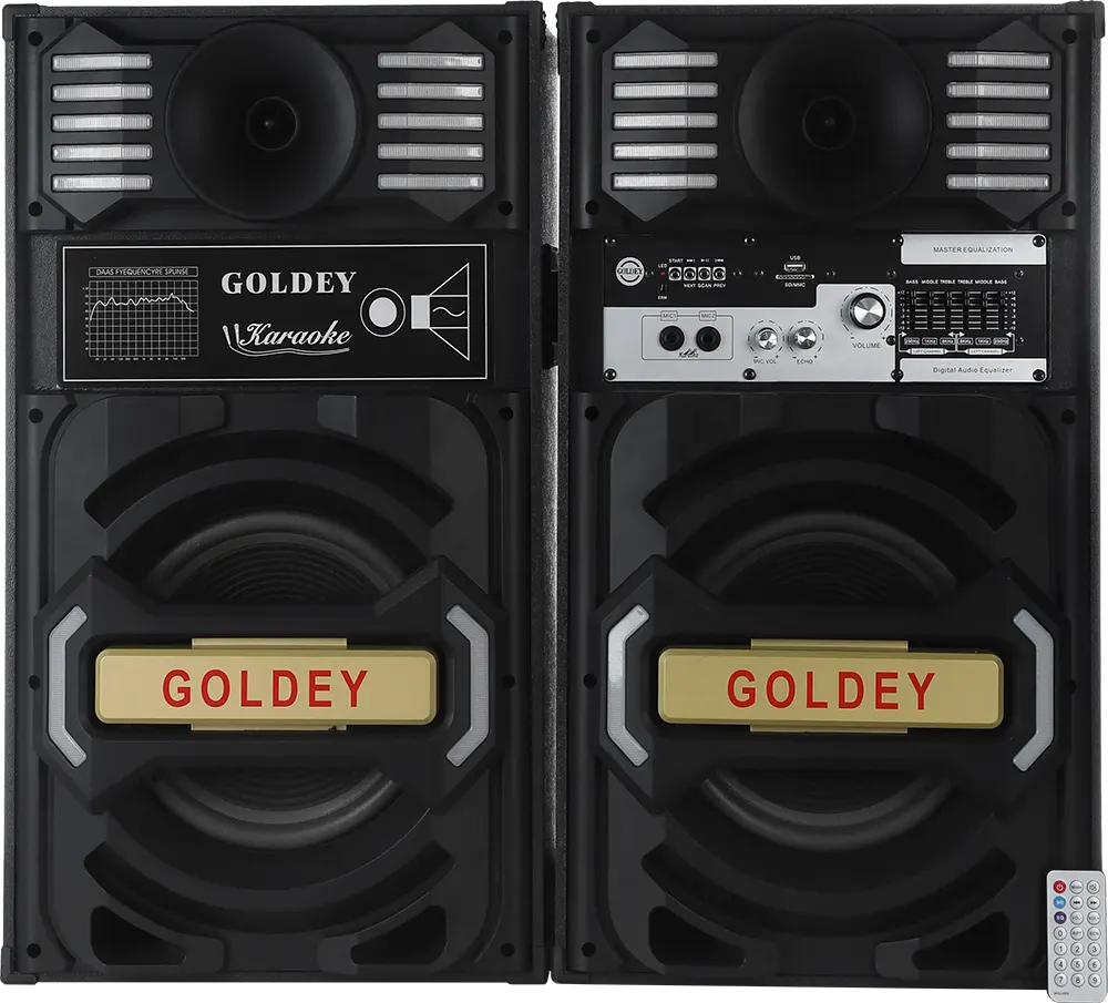 سماعات صب ووفر جولدي، بلوتوث، 2 قطعة، منفذ USB\ SD، ألوان متعددة، RGP-(101-102-103-104)