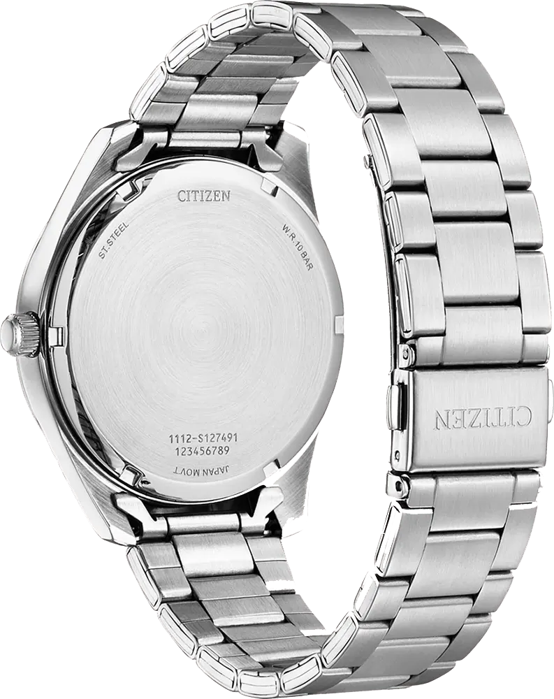 Citizen Men's Watch, Blue Dial, Round Hands, Silver Stainless Steel Strap, Analog Wrist Watch, Silver, BI1031-51L