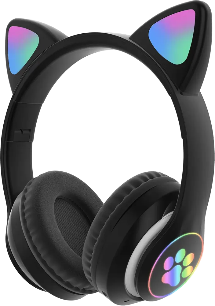 Wireless Bluetooth Headphone Cat Ears Design, Rechargeable, RGB LED Light, Multi Color, STN-28