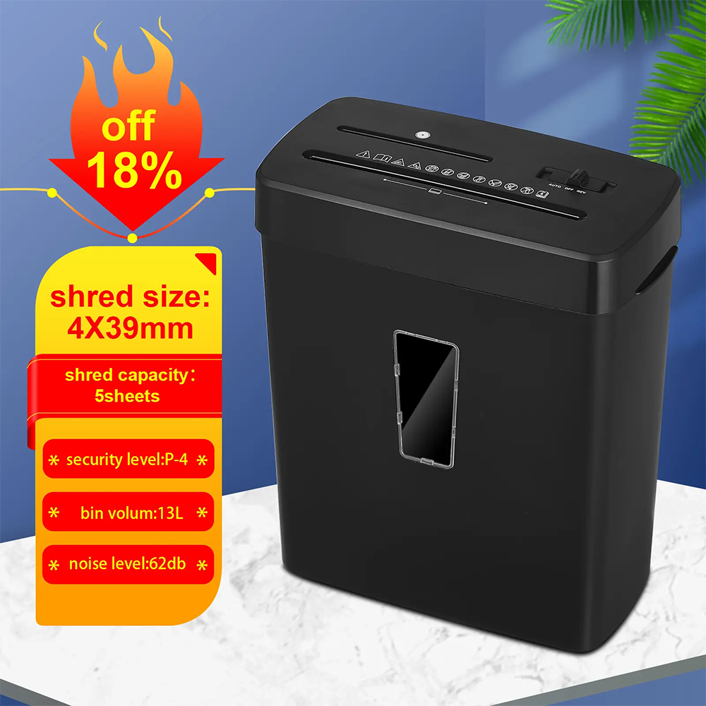 Paper shredder, 8 sheets, 13 liters, black, C222P