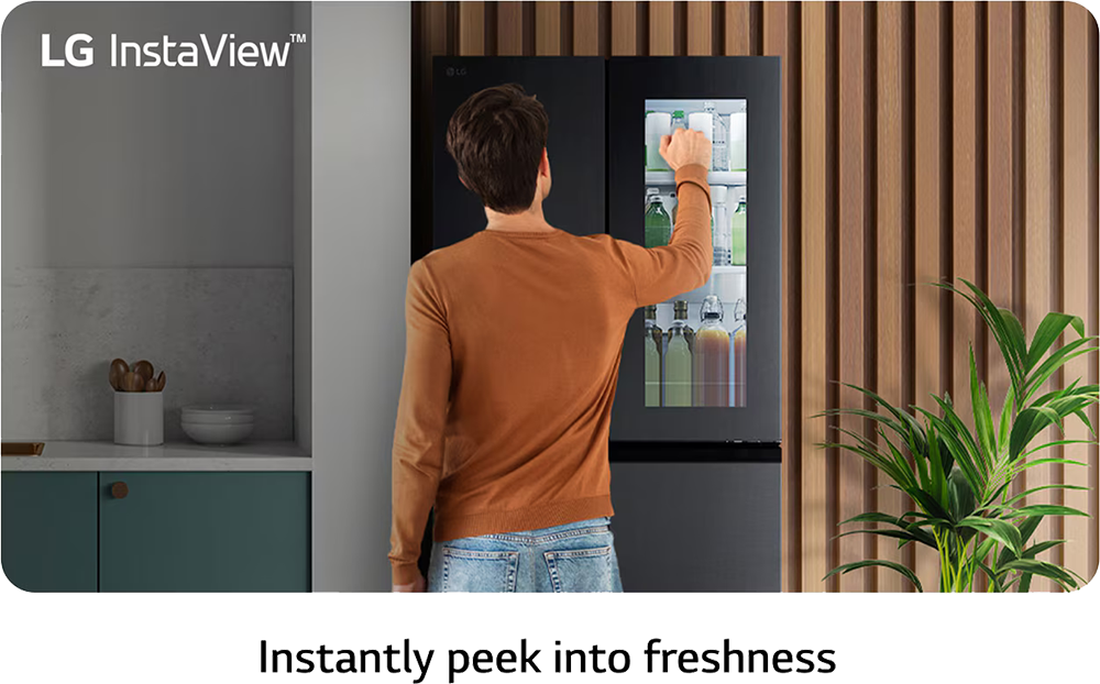 ثلاجة ال جي نوفروست،423 لتر، 4 باب، InstaView، حنفية، واي فاي، أسود مط، GC-X22FFQRB