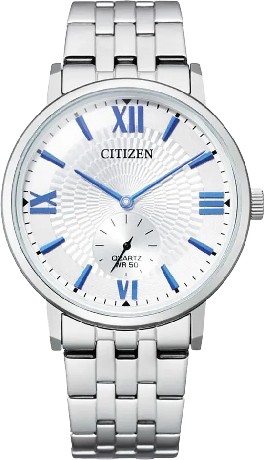 ساعة سيتيزن للرجال، ميناء فضي، عقارب دائرية، سوار ستانلس ستيل فضي ، ساعة يد تناظرية، فضية، BE9170-72A