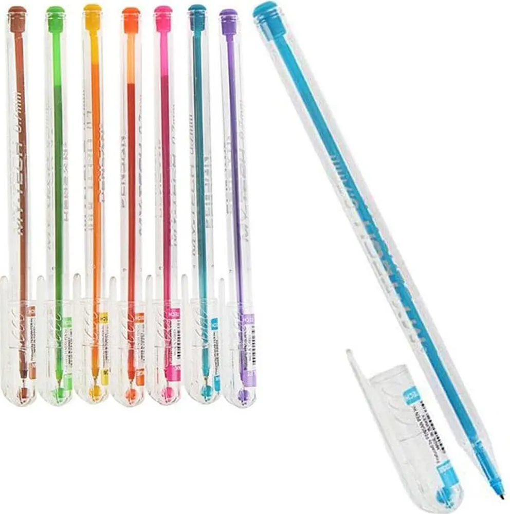 Pensan My-Tech Ballpoint Pen, 0.7 mm, Fluorescent, Assorted Colors