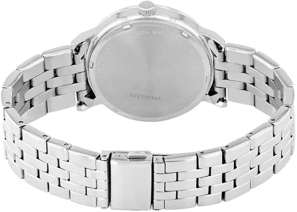 ساعة سيتيزن للرجال، ميناء أسود، عقارب دائرية، سوار  ستانلس ستيل فضي، ساعة يد تناظرية، فضية، BE9170-72E