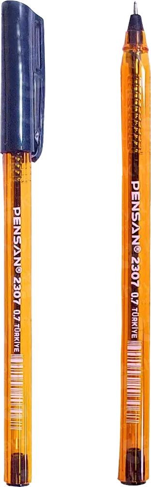 Pensan Turkish Ballpoint Pen, 0.7 mm, Blue, Transparent Orange Body, 2307