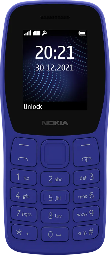 Nokia 105 Dual SIM Mobile, 4MB Internal Memory, 4MB RAM, 2G Network, Blue