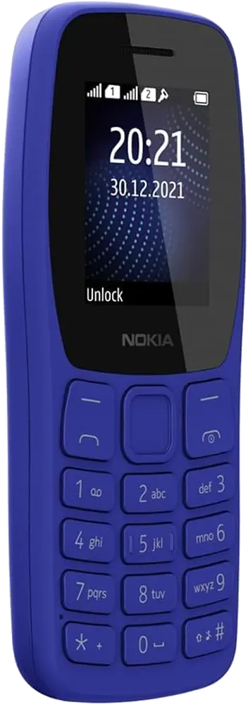 Nokia 105 Dual SIM Mobile, 4MB Internal Memory, 4MB RAM, 2G Network, Blue