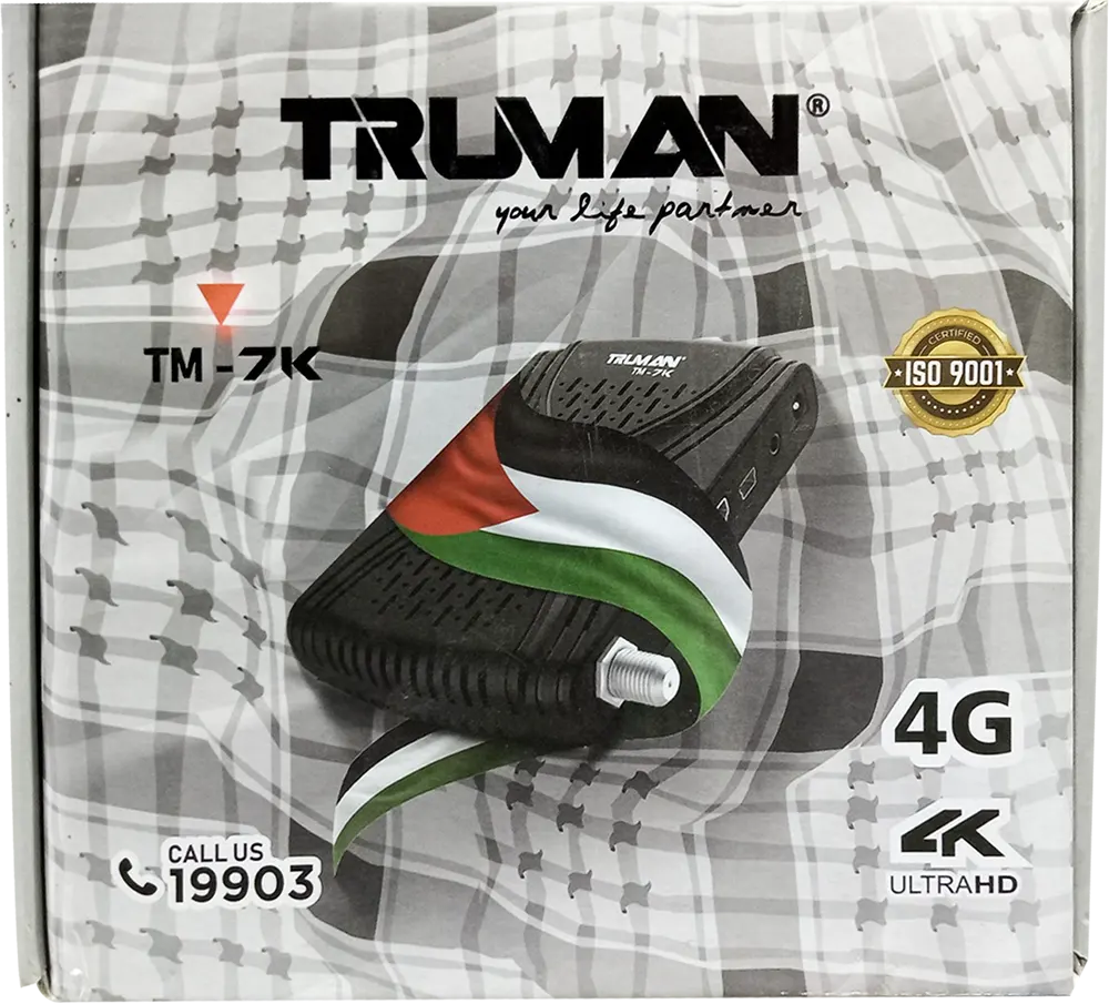 ريسيفر ترومان، ميني اتش دي، 8000 قناة، USB، لون أسود، موديل TM-7K