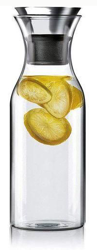 Water and juice bottle with lid, 1 liter capacity, clear glass, model 5215
