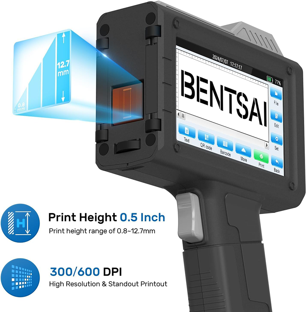 BENTSAI Wireless Multifunction Handheld Inkjet Printer, Black, BT-HH6205 B